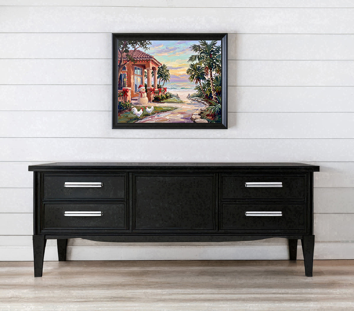 Key West Christmas Where the Palms Glow | Canvas or Paper Art Print