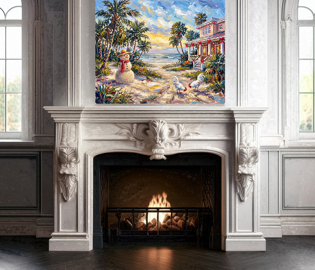Key West Christmas by the Sea | Canvas or Paper Art Print
