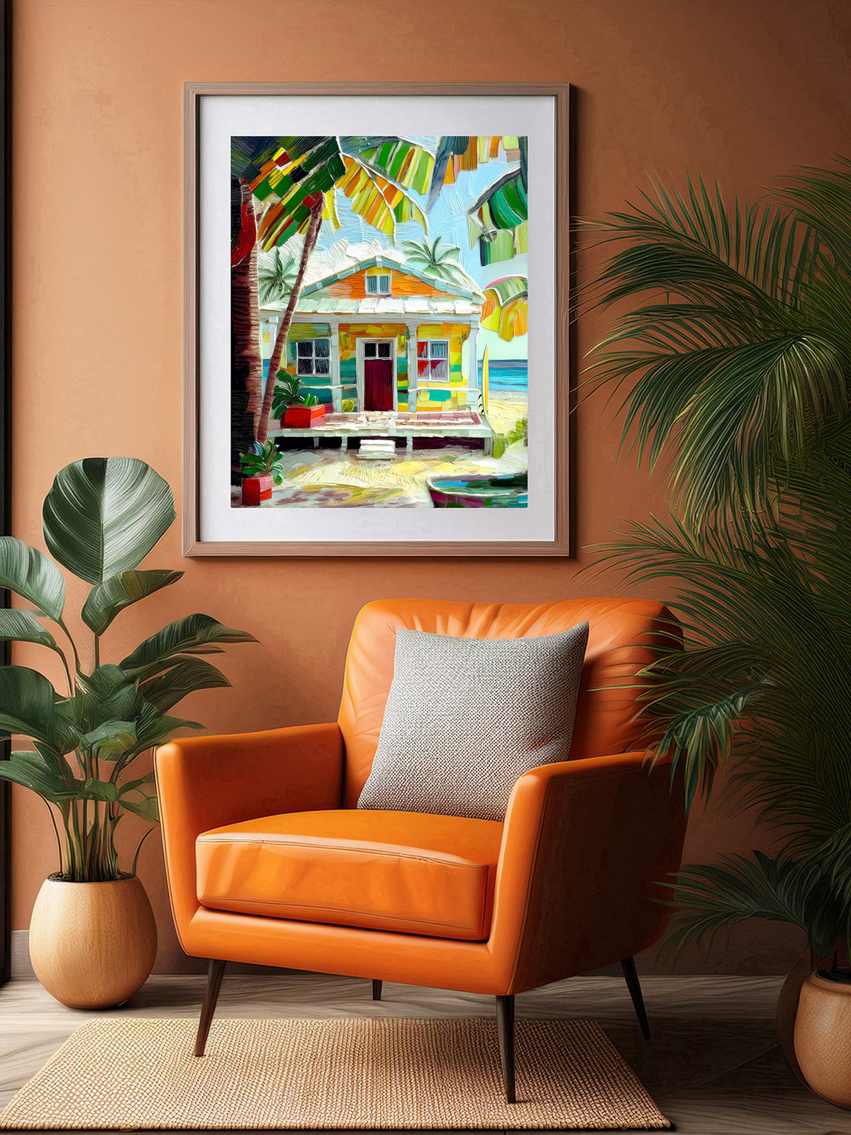 Key West Beachside Cottage Print: Canvas or Paper