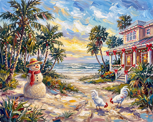 Key West Christmas by the Sea | Canvas or Paper Art Print