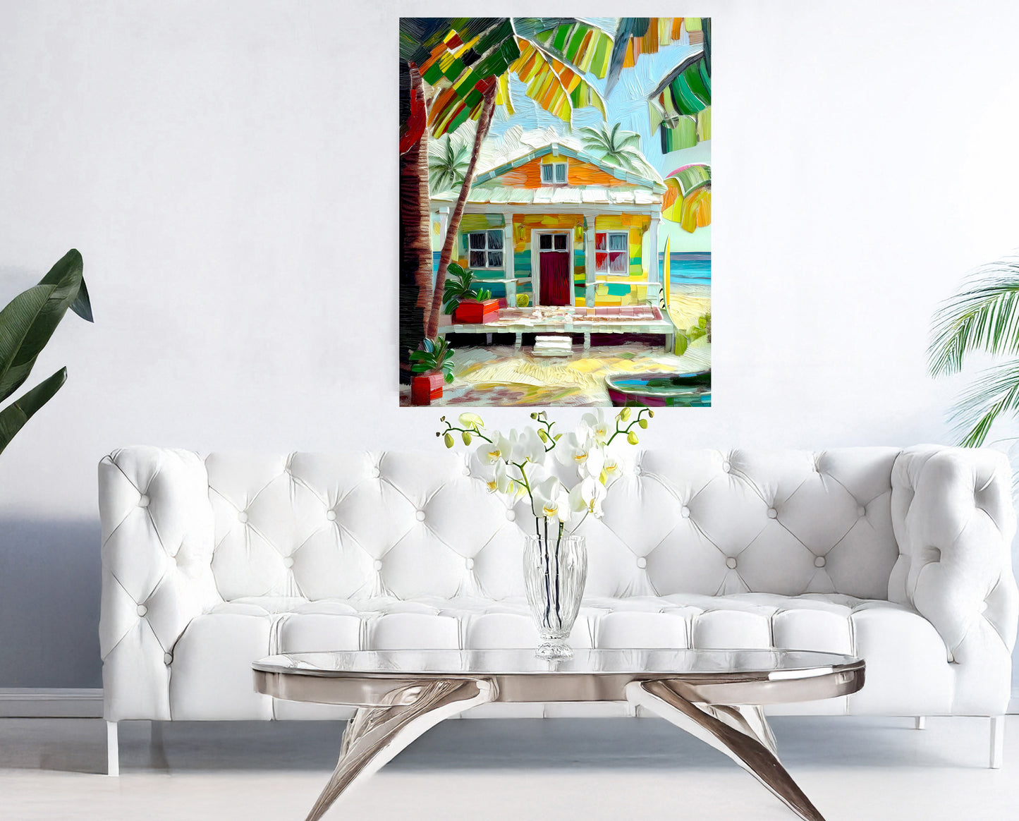 Key West Beachside Cottage Print: Canvas or Paper