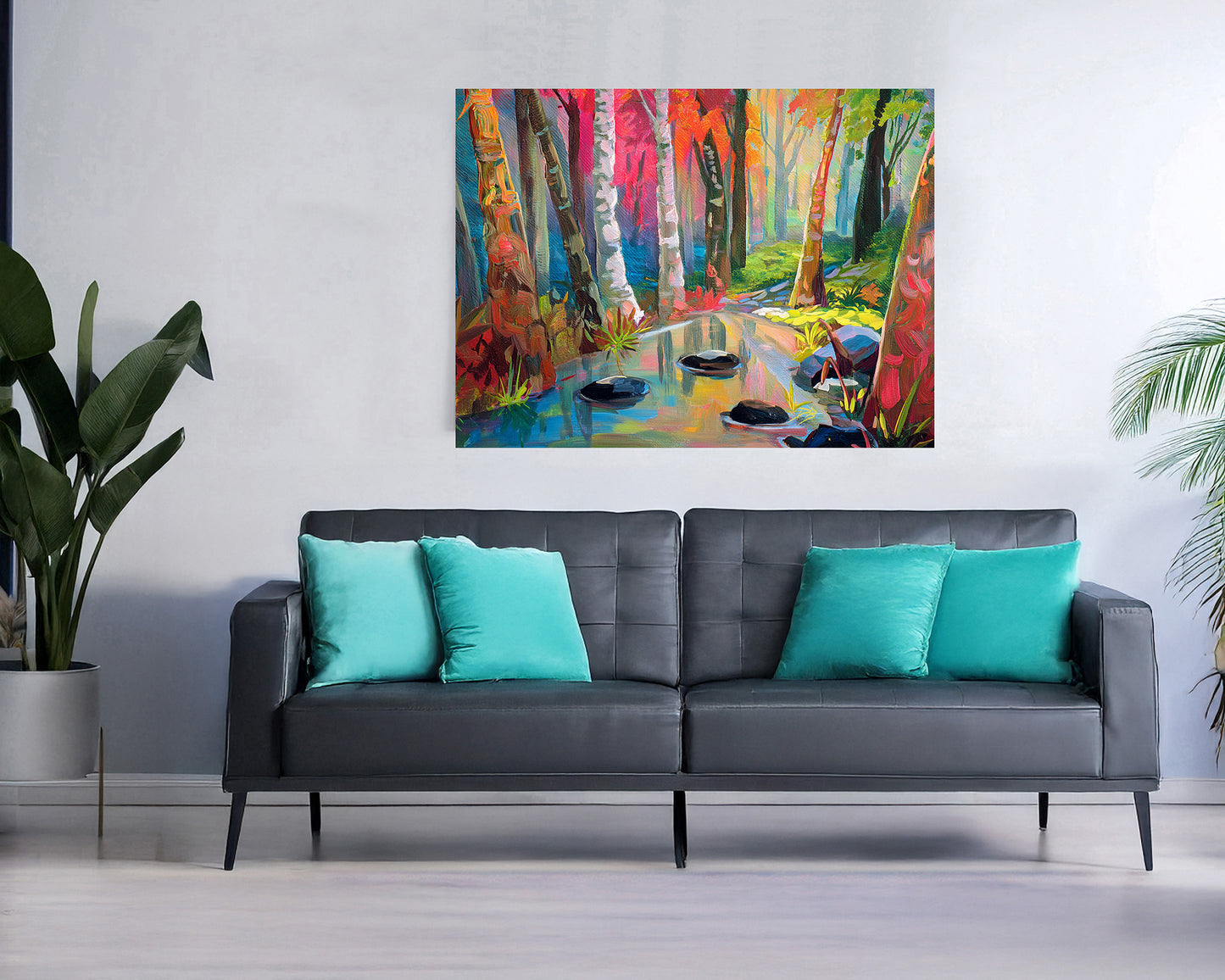 Misty Forest Stream Art Print | Canvas or Paper