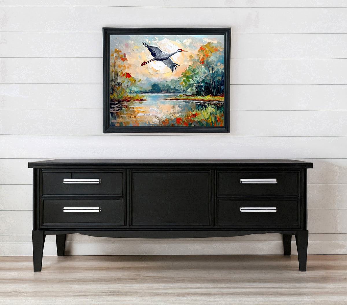 Florida Wetland Heron in Flight | Canvas or Paper Art Print