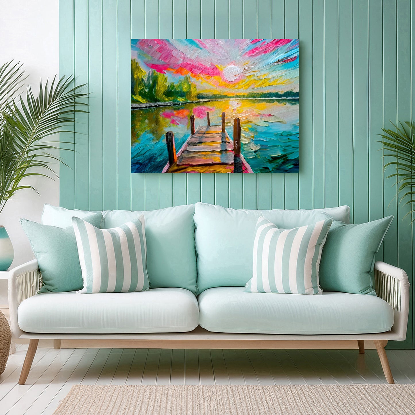 Vibrant Sunset at the Key West Dock Print: Canvas or Paper