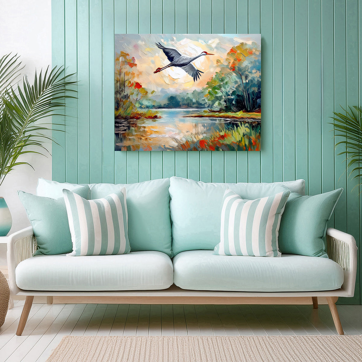 Florida Wetland Heron in Flight | Canvas or Paper Art Print
