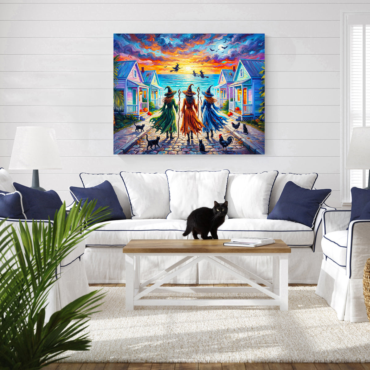 Key West Halloween Witches at Sunset | Canvas or Paper Art Print