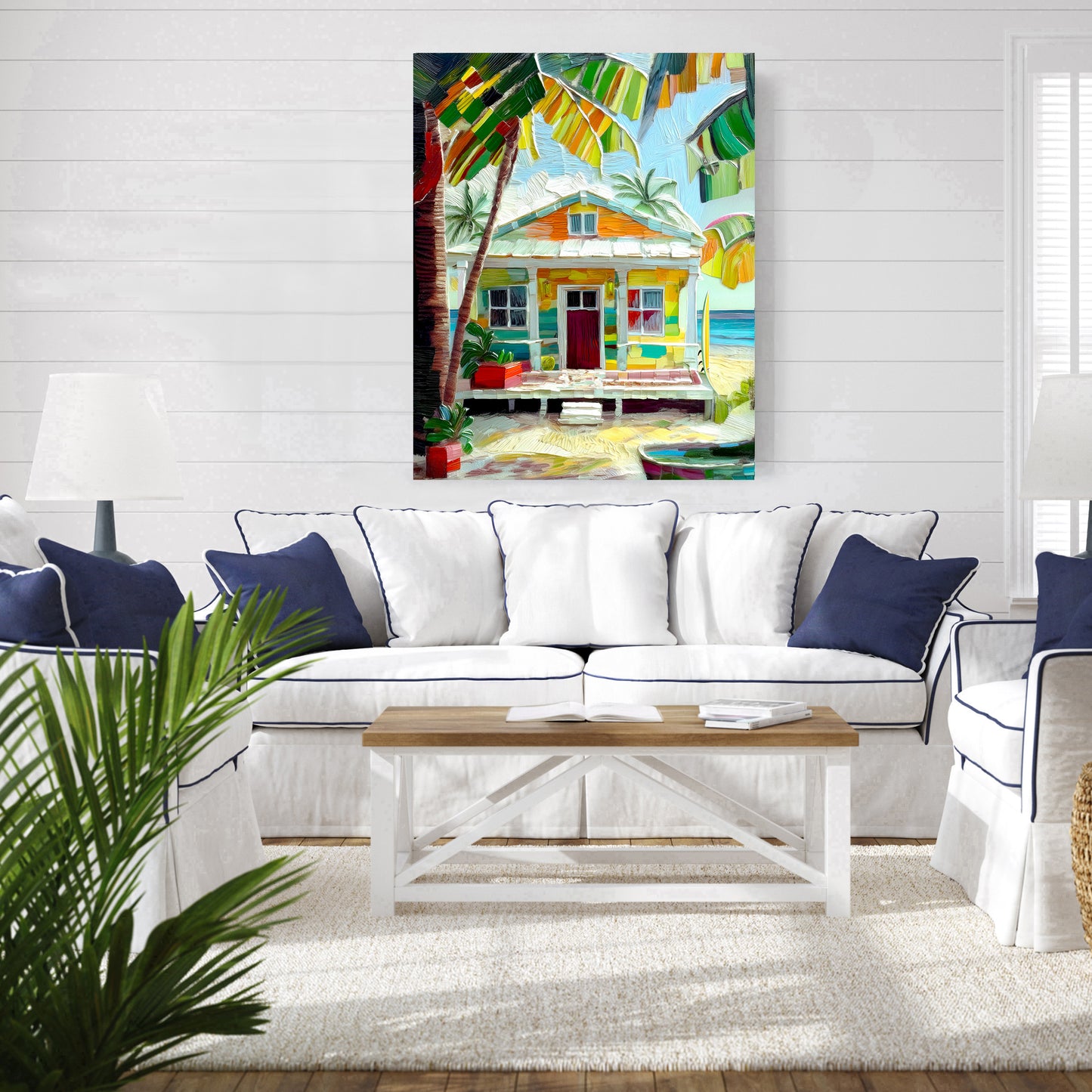 Key West Beachside Cottage Print: Canvas or Paper