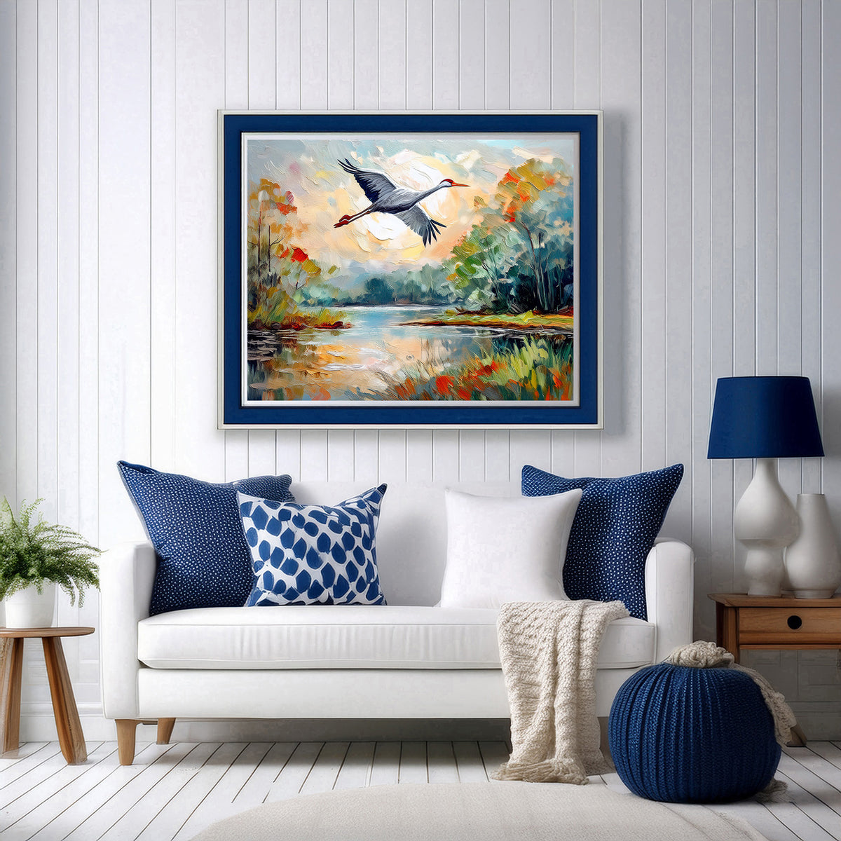 Florida Wetland Heron in Flight | Canvas or Paper Art Print