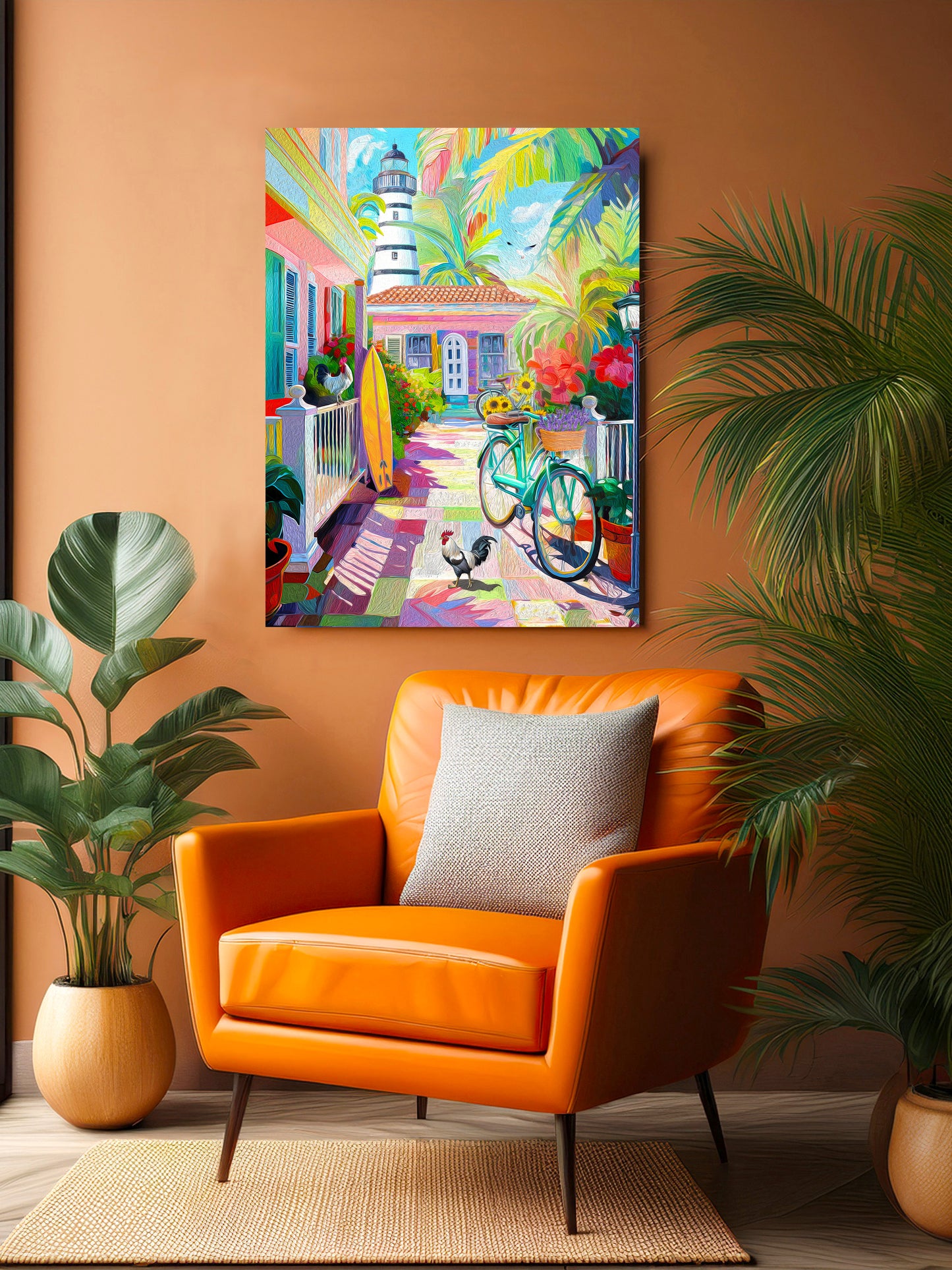 Key West Coastal Lighthouse Print: Canvas or Paper