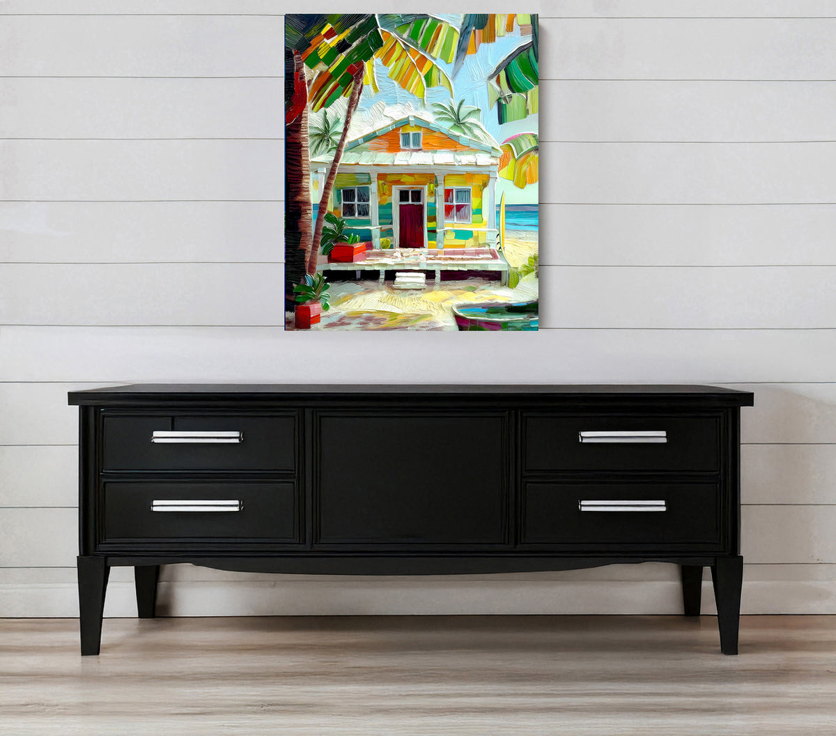 Key West Beachside Cottage Print: Canvas or Paper