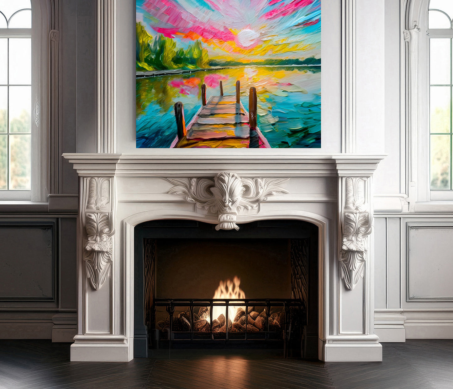 Vibrant Sunset at the Key West Dock Print: Canvas or Paper