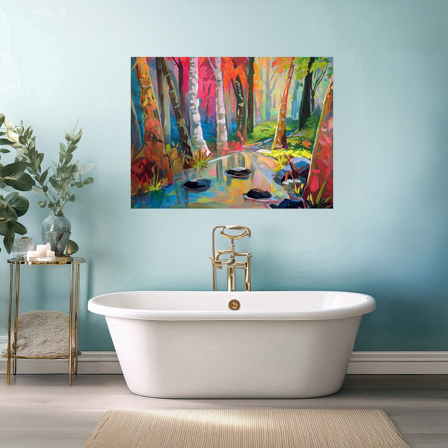 Misty Forest Stream Art Print | Canvas or Paper