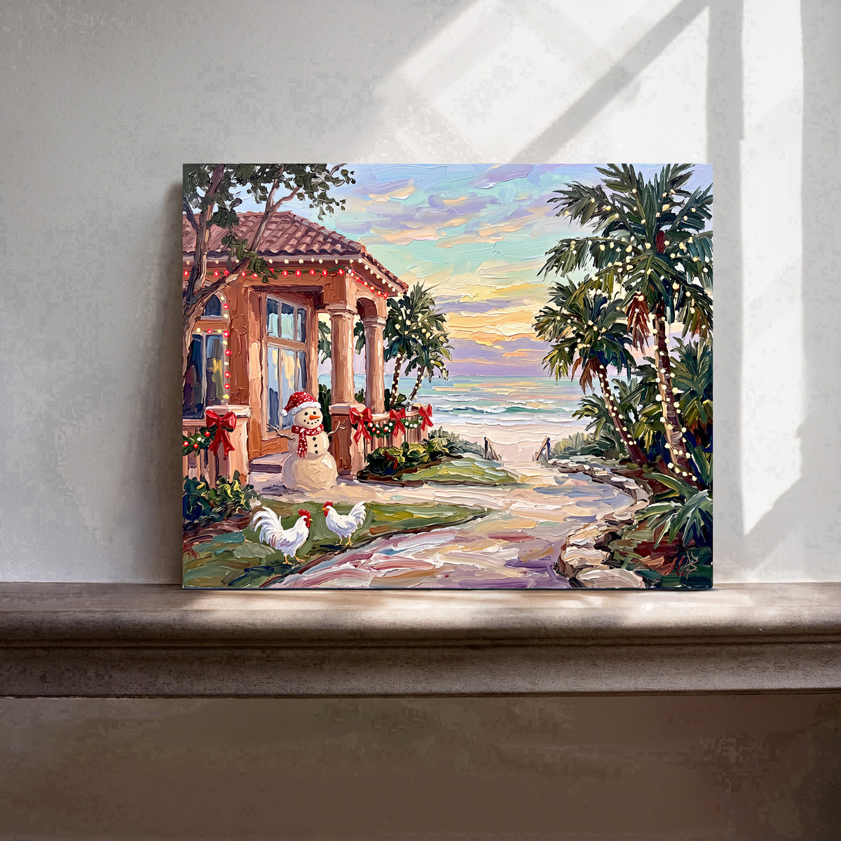 Key West Christmas Where the Palms Glow | Canvas or Paper Art Print