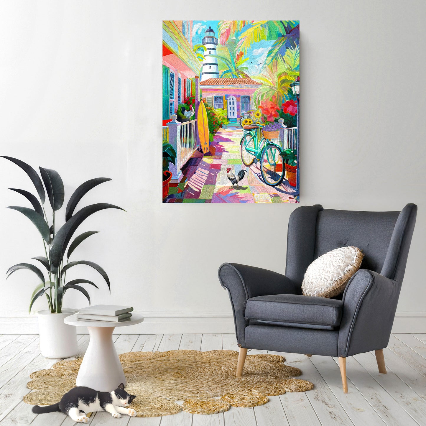 Key West Coastal Lighthouse Print: Canvas or Paper