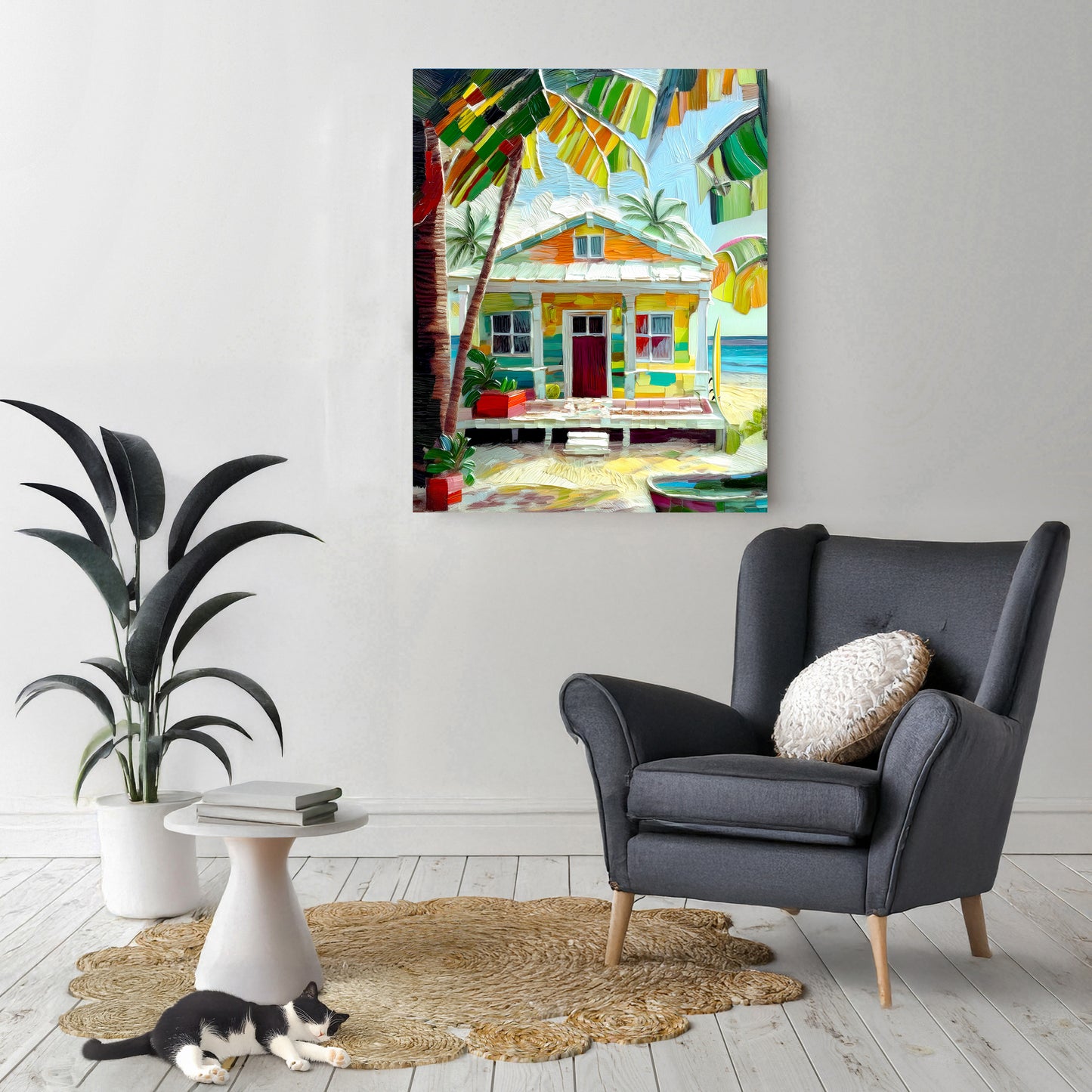 Key West Beachside Cottage Print: Canvas or Paper