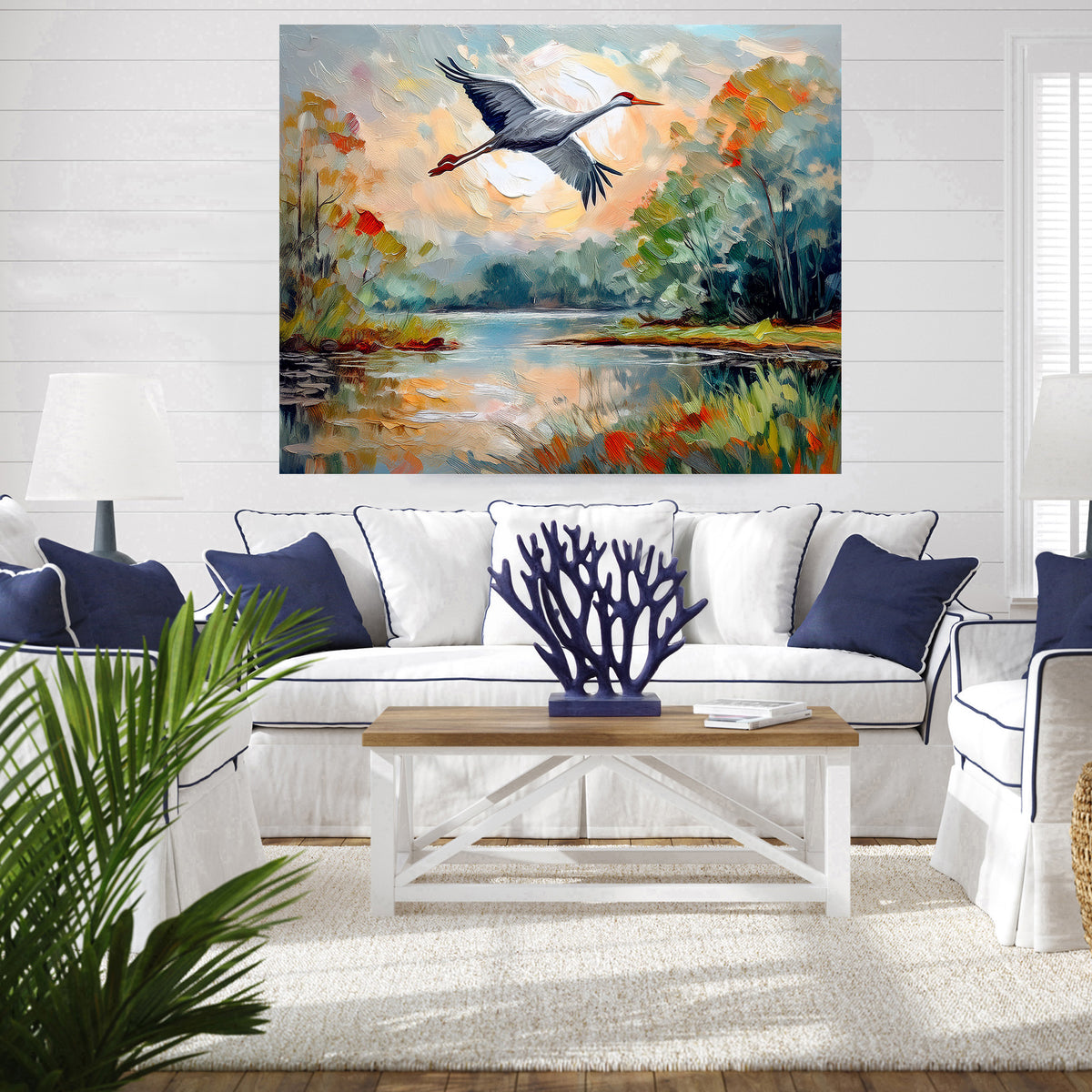 Florida Wetland Heron in Flight | Canvas or Paper Art Print