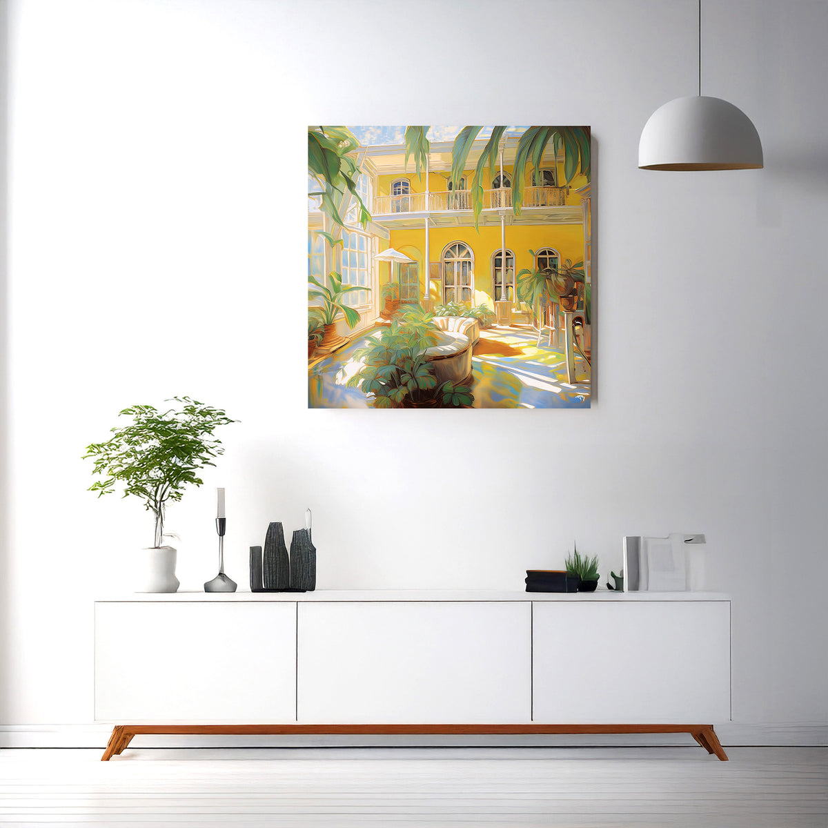 Key West Hemingway House Courtyard | Canvas or Paper Art Print