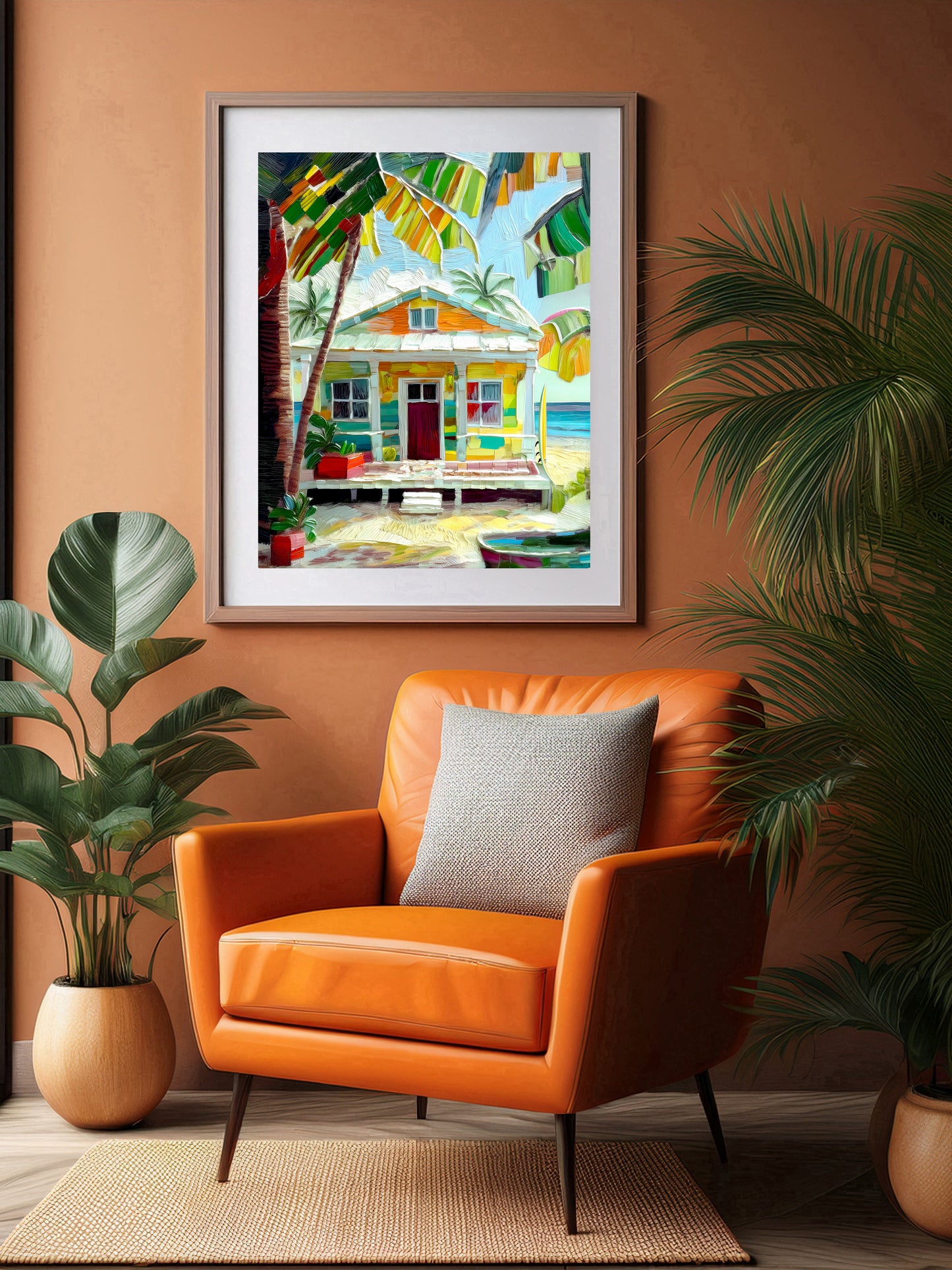 Key West Beachside Cottage Print: Canvas or Paper