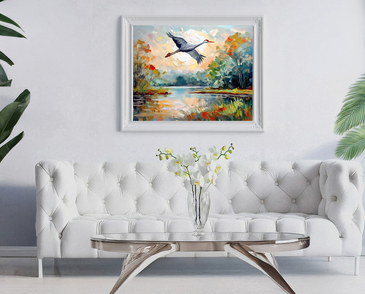 Florida Wetland Heron in Flight | Canvas or Paper Art Print