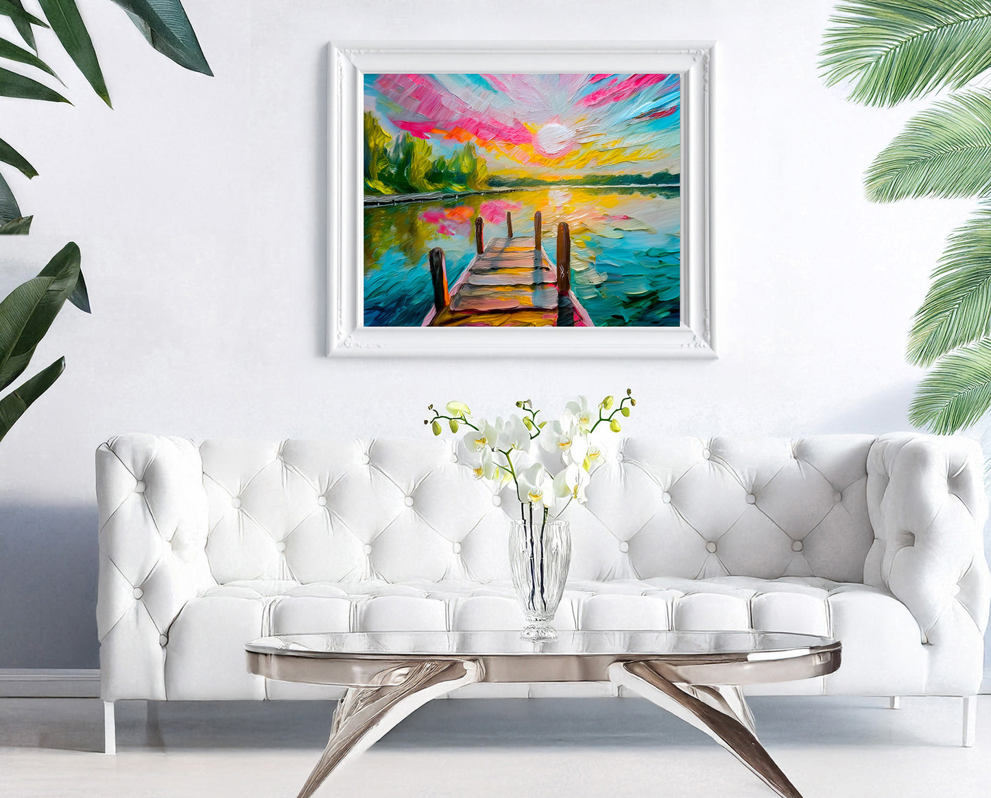 Vibrant Sunset at the Key West Dock Print: Canvas or Paper