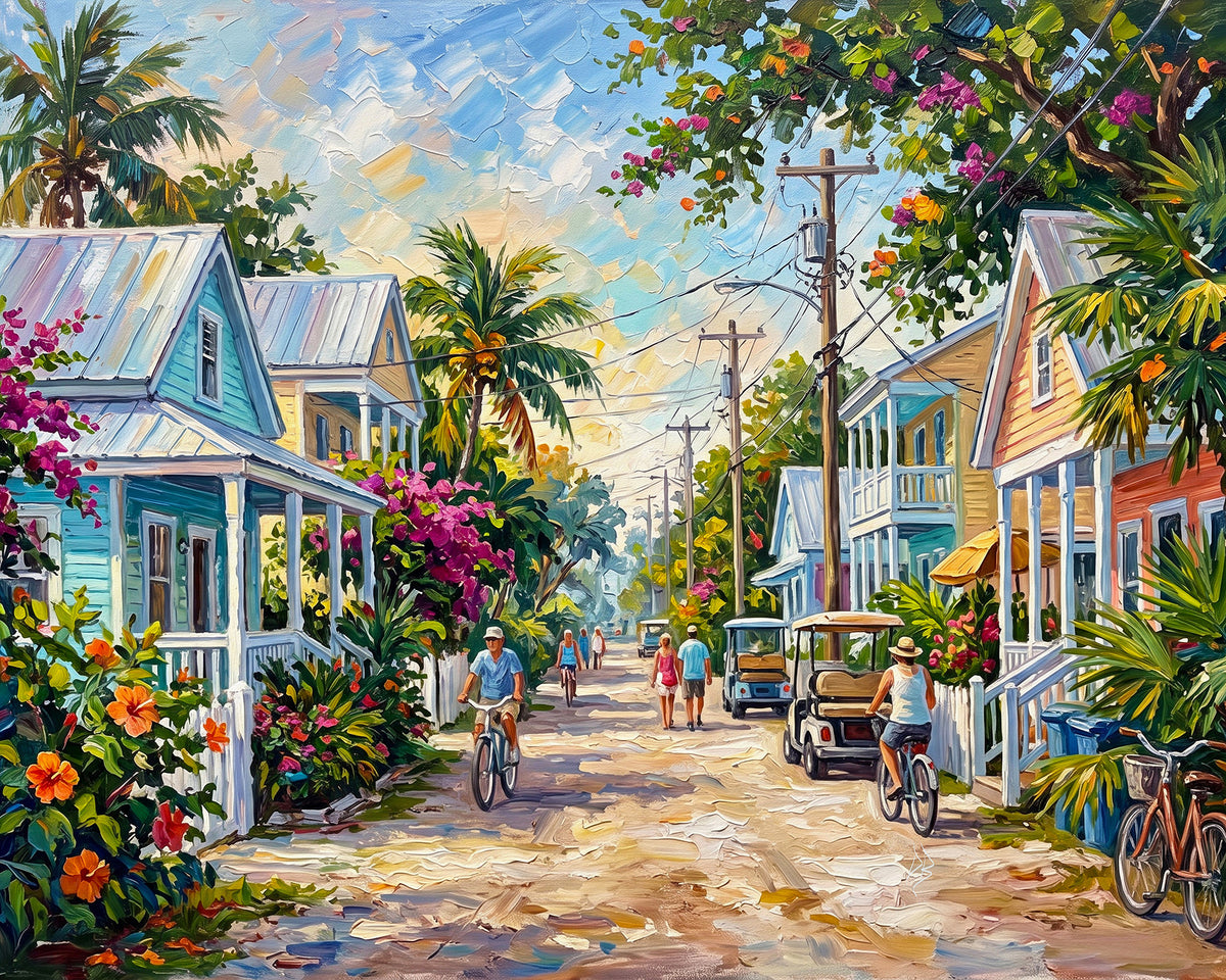 Key West Homes and Everyday Life Art: Canvas or Paper