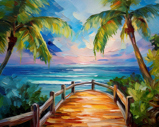 Tropical Key West Seascape Art Print | Canvas or Paper
