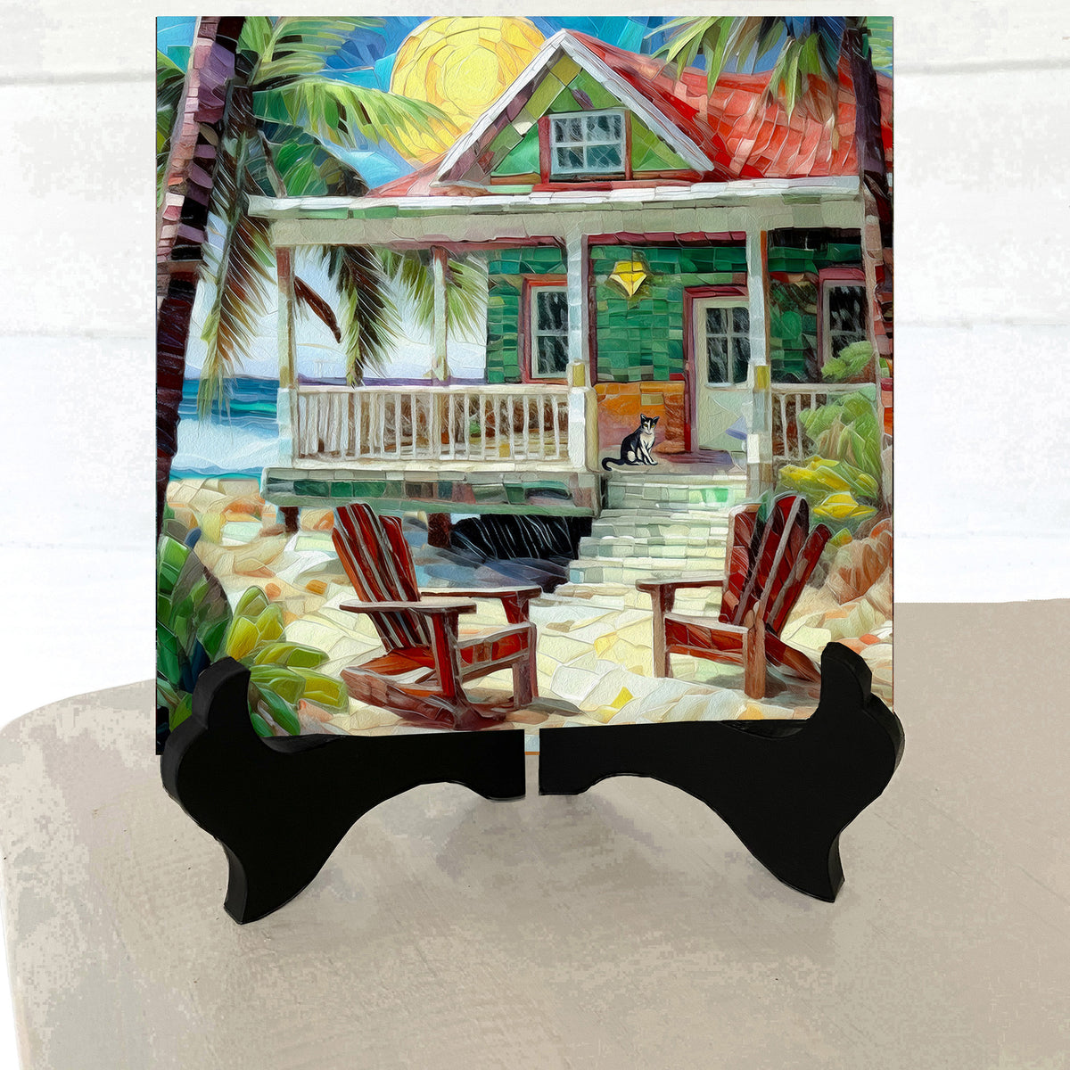 Key West Beach House Cottage Ceramic Art Tile