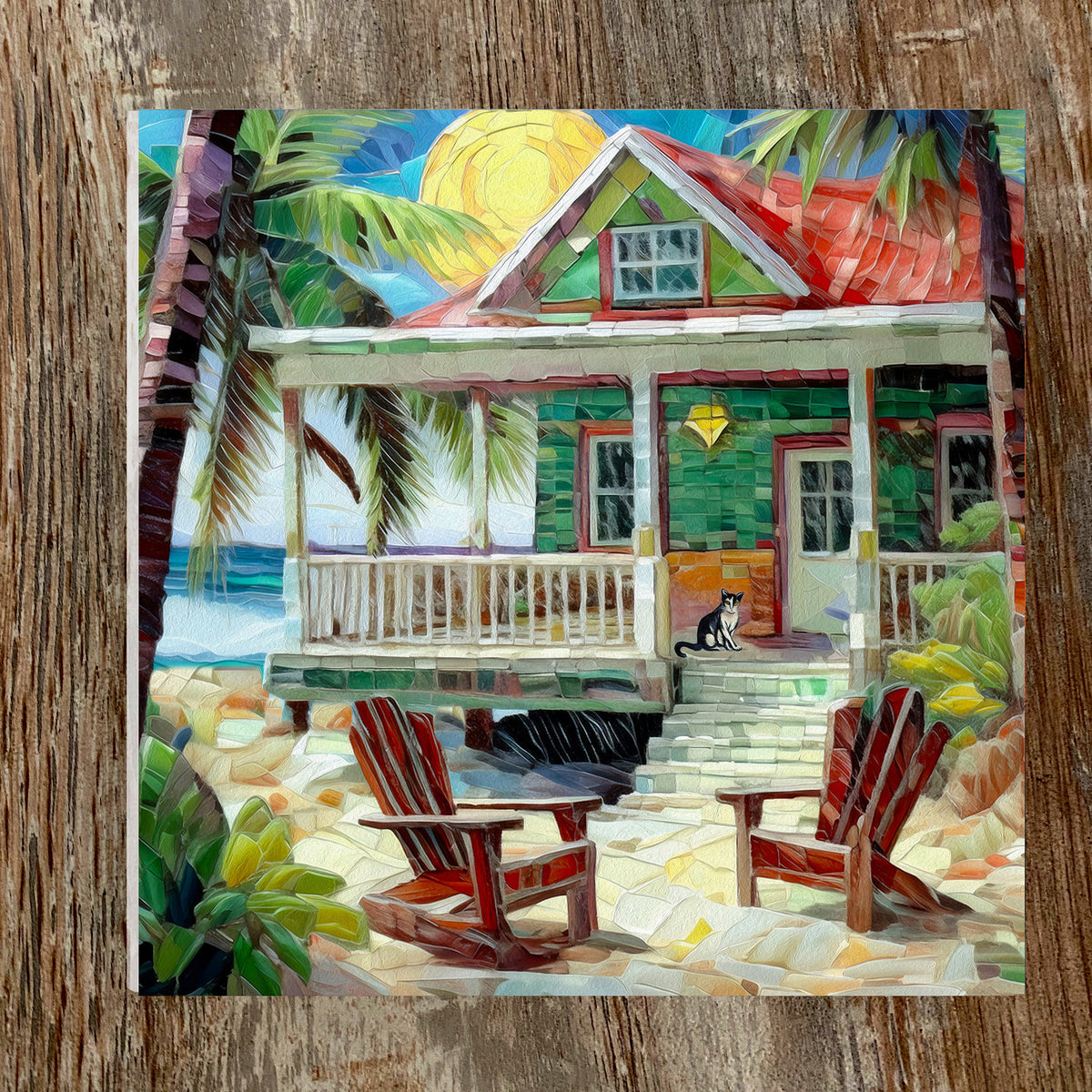 Key West Beach House Cottage Ceramic Art Tile