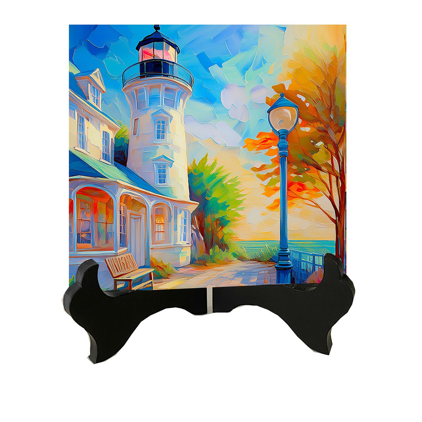 Key West Lighthouse at Golden Hour Ceramic Art Tile