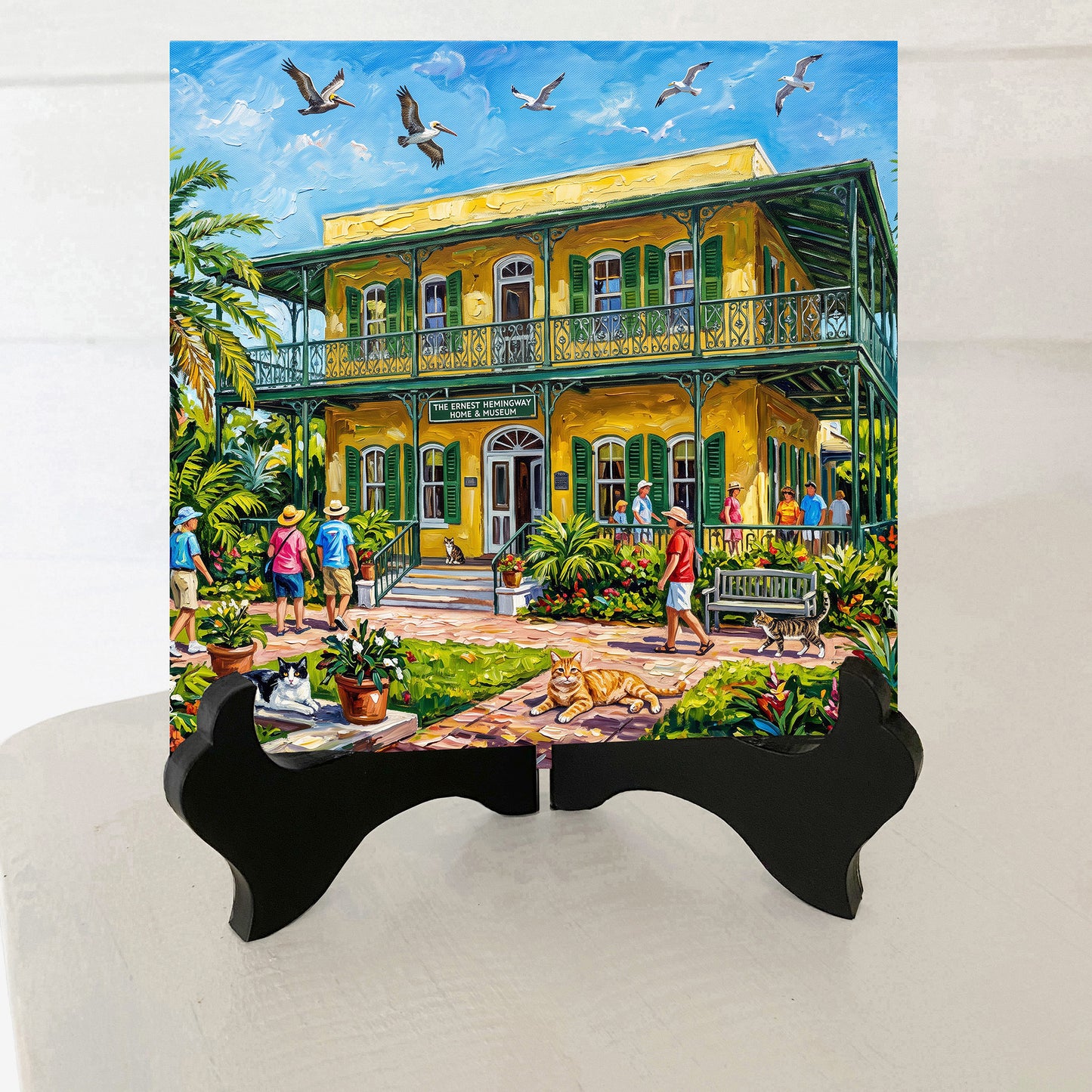 Key West Hemingway Home & Museum with Polydactyl Cats Ceramic Art Tile