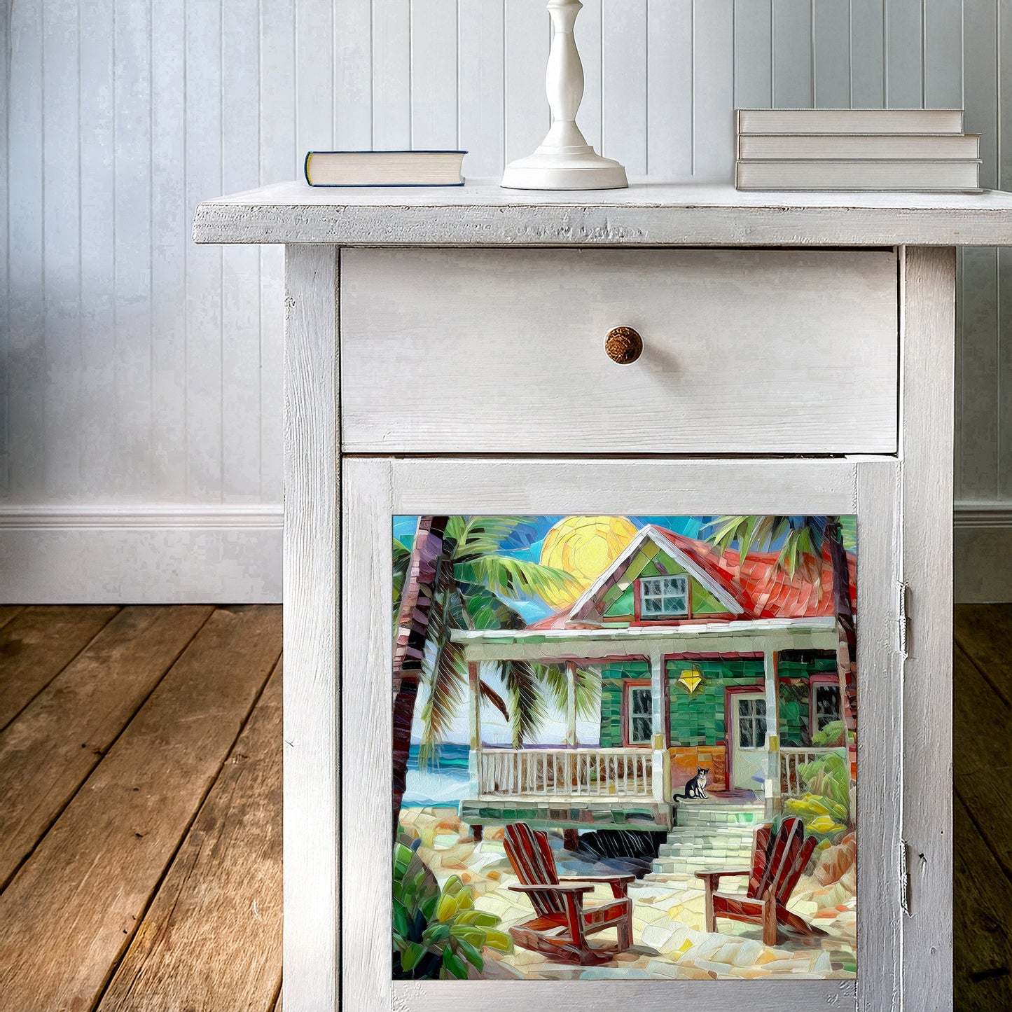 Key West Beach House Cottage Ceramic Art Tile
