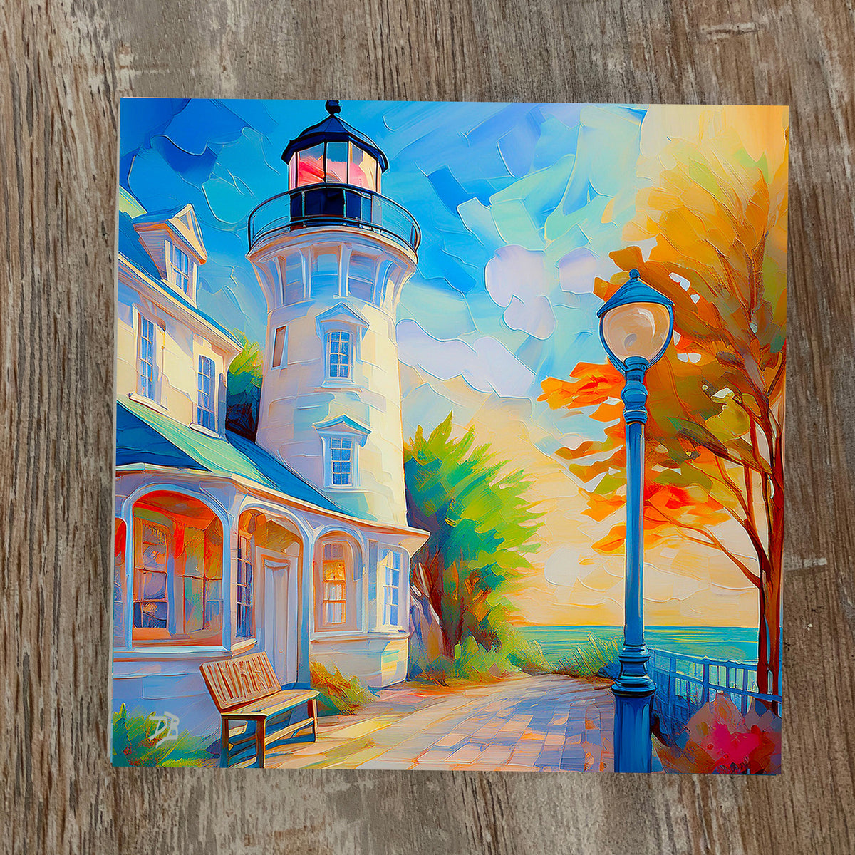Key West Lighthouse at Golden Hour Ceramic Art Tile