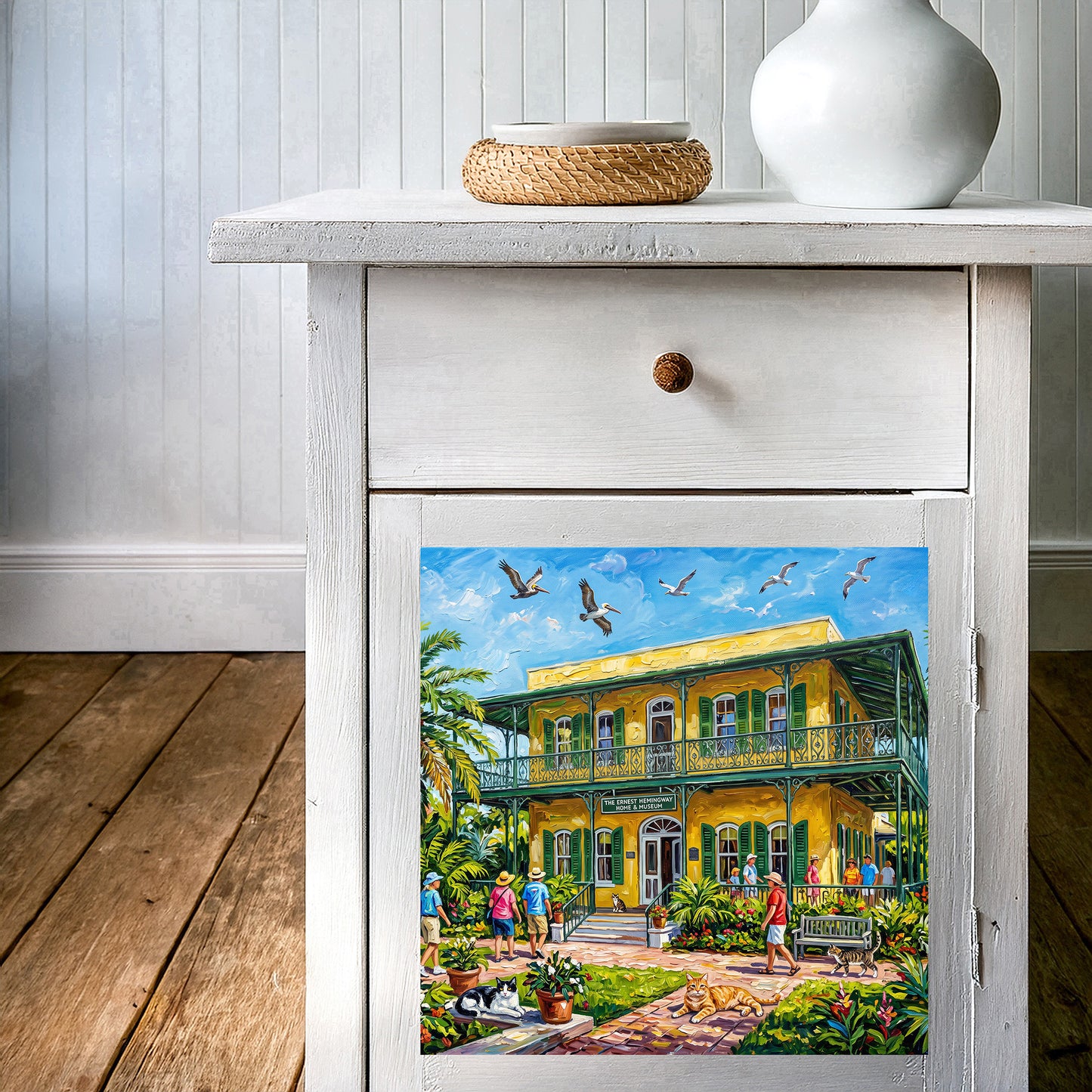 Key West Hemingway Home & Museum with Polydactyl Cats Ceramic Art Tile