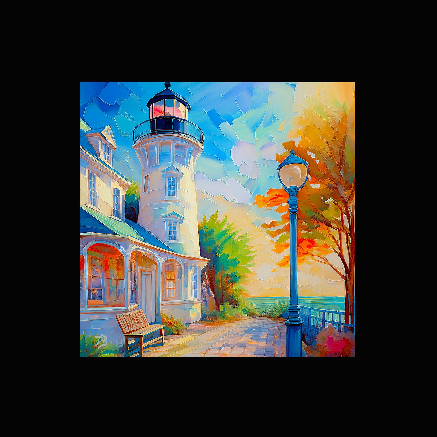 Key West Lighthouse at Golden Hour Ceramic Art Tile