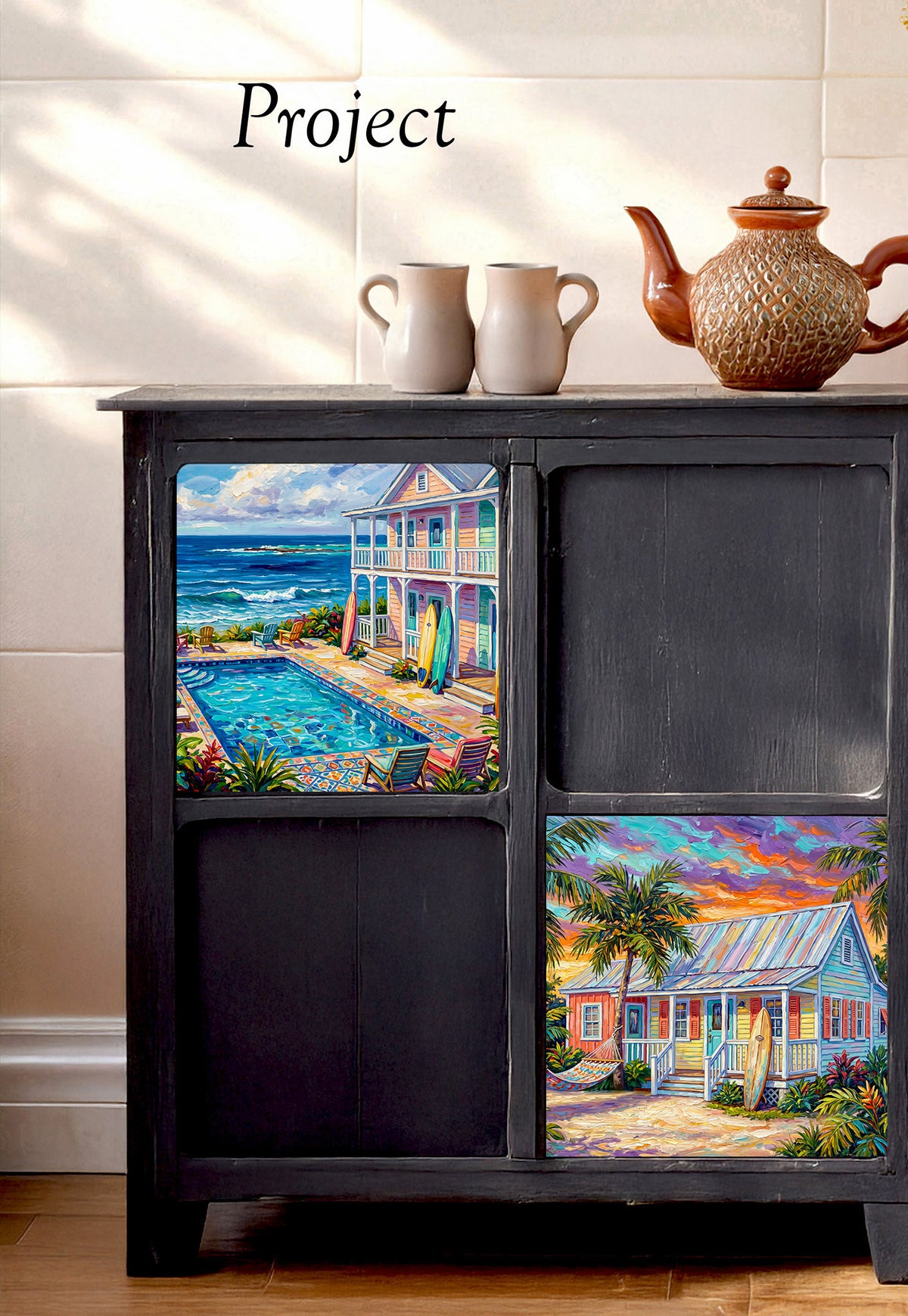 Key West Oceanfront Conch Mansion with Pool & Surfboards Ceramic Art Tile