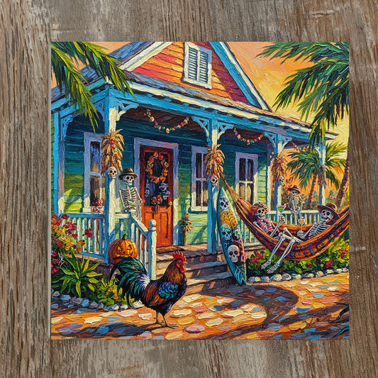 Key West Halloween Skeleton Party at Conch Cottage | Ceramic Art Tile