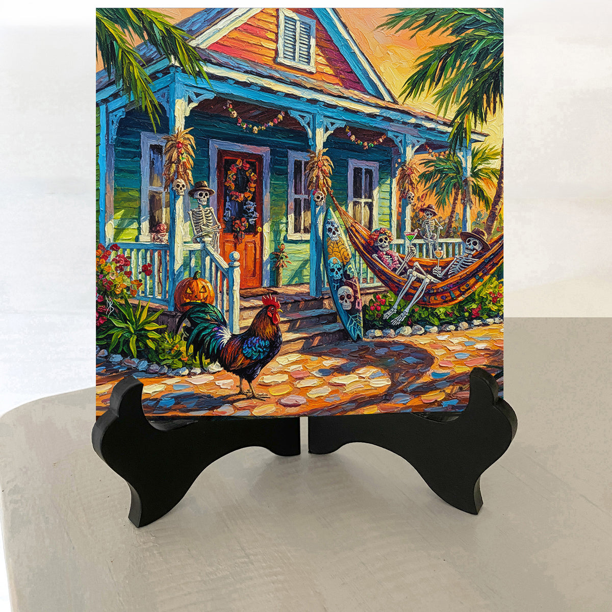Key West Halloween Skeleton Party at Conch Cottage | Ceramic Art Tile